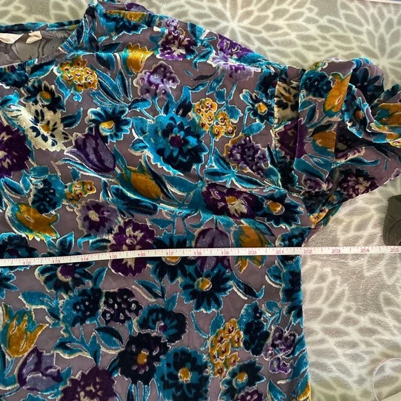 Soft Surroundings Velvet Burnout Floral Long Sleeve Kimono Top Medium Fairy Goth - Picture 6 of 8